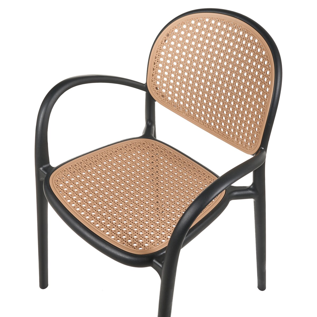 Zestaw 2 krzeseł ogrodowych POVOLETTO Materiał syntetyczny Czarny