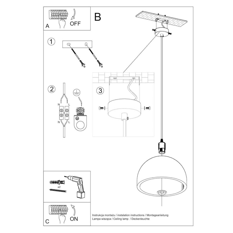 Lampa wisząca PABLITO