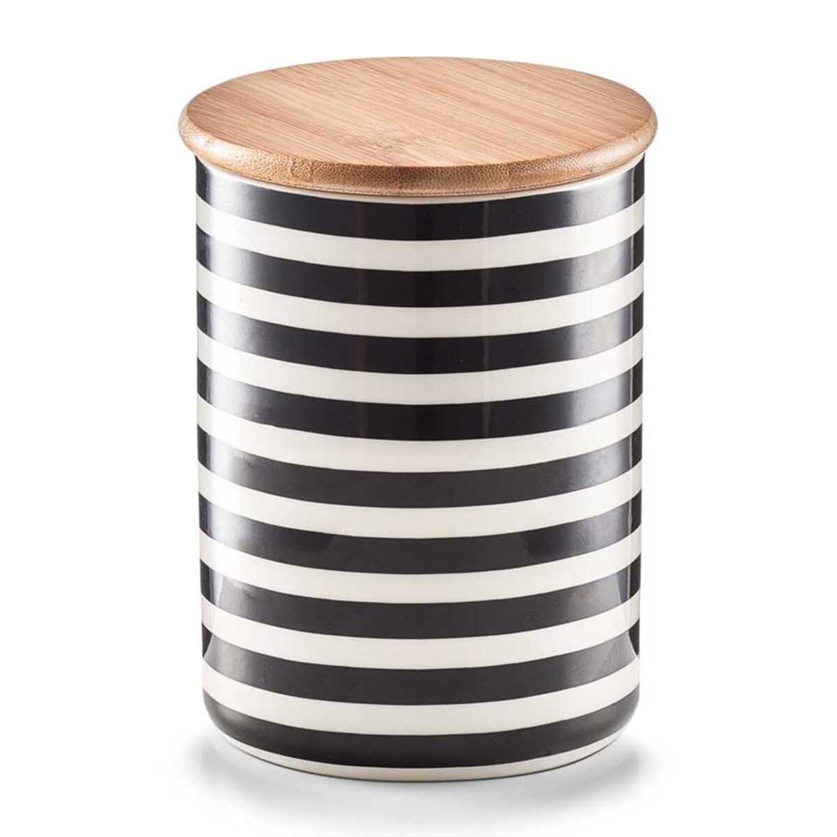 Ceramiczny pojemnik STRIPES z bambusową pokrywką, 580 ml, ZELLER