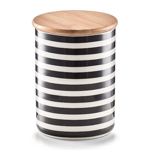 Ceramiczny pojemnik STRIPES z bambusową pokrywką, 580 ml, ZELLER