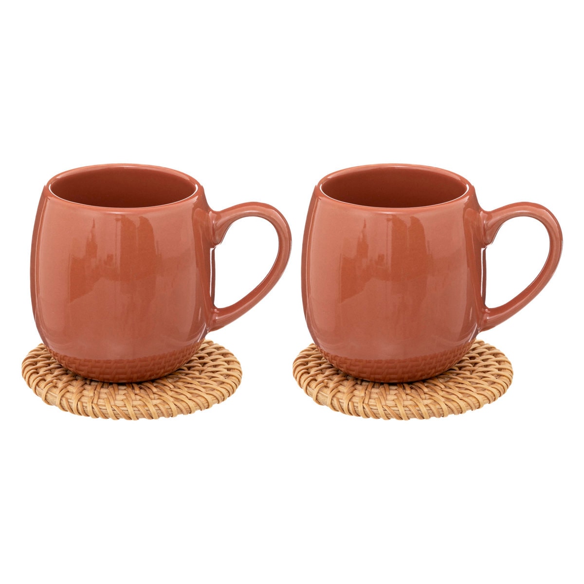 Kubki ceramiczne ALICANTE, 2 sztuki, 300 ml + podstawki