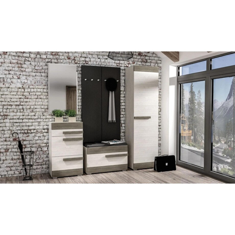 Wieszak tapicerowany do przedpokoju BIANKA antracyt