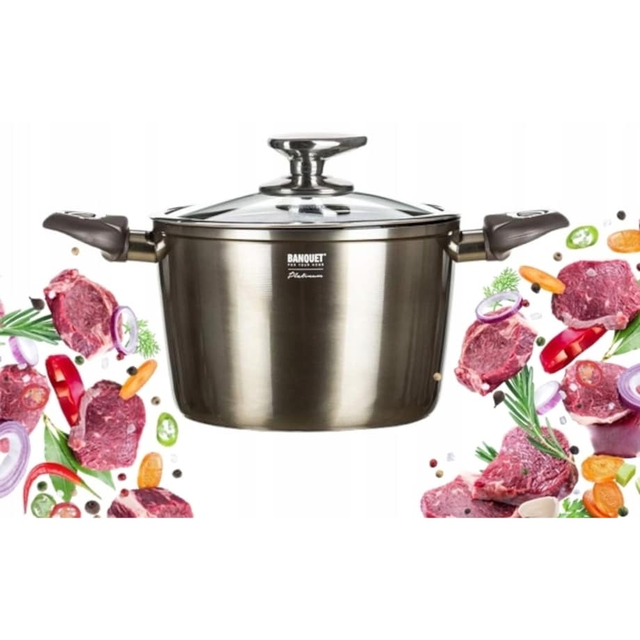 Garnek DO GOTOWANIA METALLIC PLATINUM 20cm BANQUET wysoki na prezent 3,6L