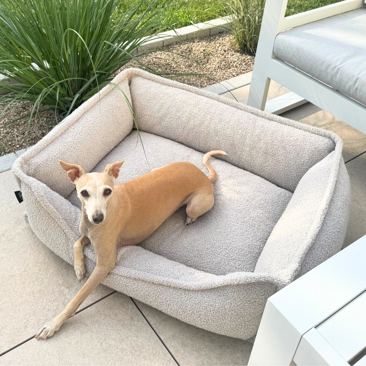 Antystresowe legowisko boucle LEO, 100x80 cm, Szarobeżowy