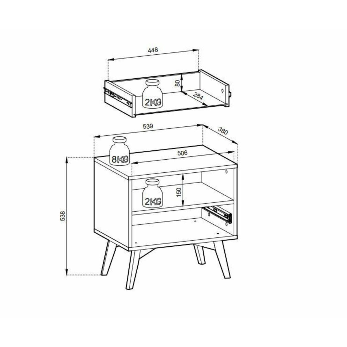 Szafka nocna Sage Wood naturalna
