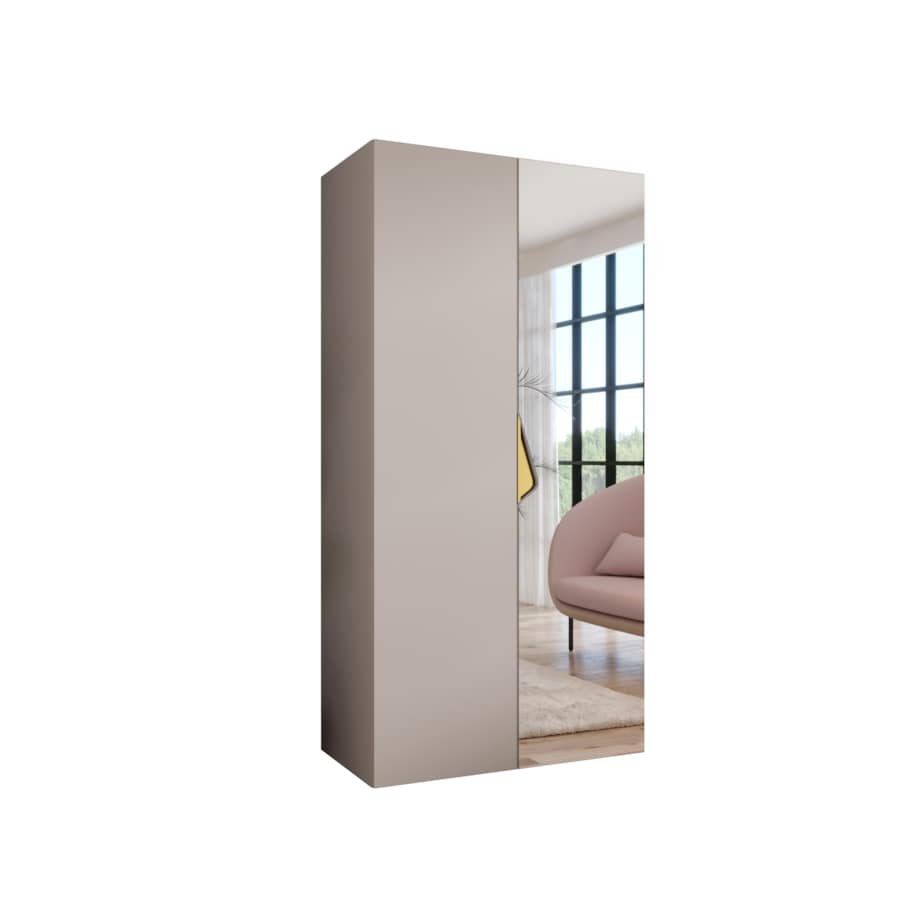 Szafa uchylna z lustrem Sandi 2 100 wys 202 cm Kaszmir + u Złoty