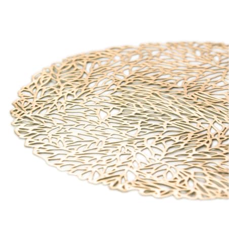 Podkładka Ażurowa Na Stół Mata Stołowa Pod Talerz Ozdoba 38 Cm Pvc Złota