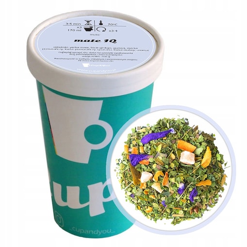 Liściasta herbata sypana Yerba Mate IQ skupienie nauka moc guawa 100g - herbata liściasta sypana mieszanka napar susz