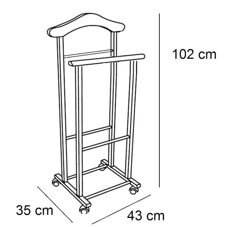 ARREDAMENTI ATRI Stojak na koszule i garnitur - 37 x 46 cm, Brązowy
