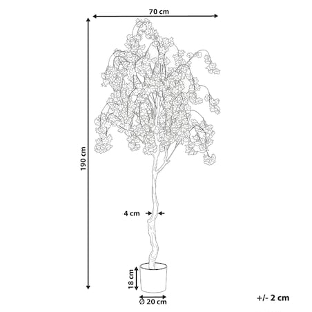 Sztuczna roślina CHERRY TREE 190 cm Różowy