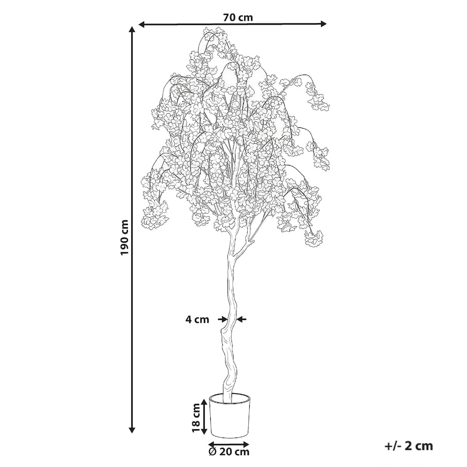 Sztuczna roślina CHERRY TREE 190 cm Różowy