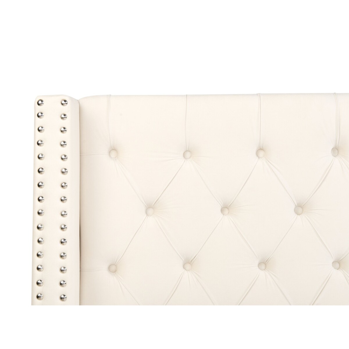 Łóżko welurowe 180 x 200 cm złamana biel LUBBON