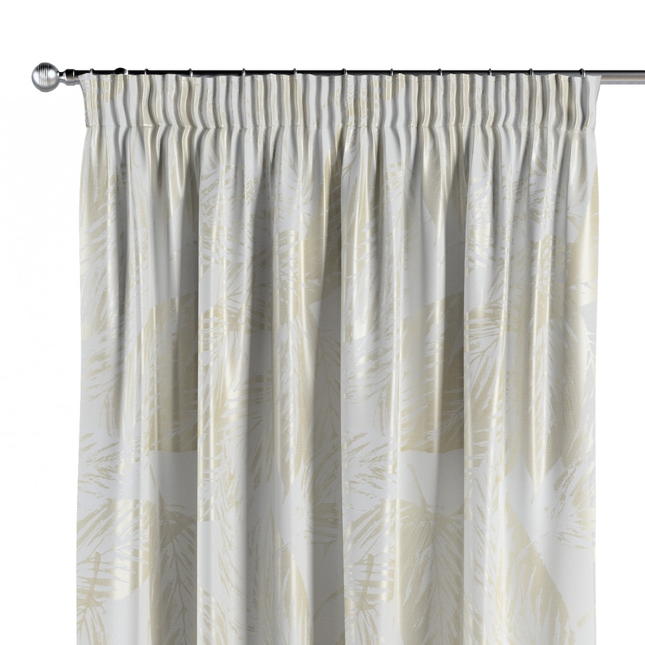 Zasłona na taśmie marszczącej 1 szt. 130x260 ecru liście