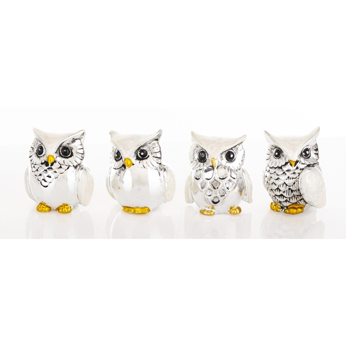 Dekoracja - figurki sówki 4 szt. 3,5x3x2,5 cm OWLS