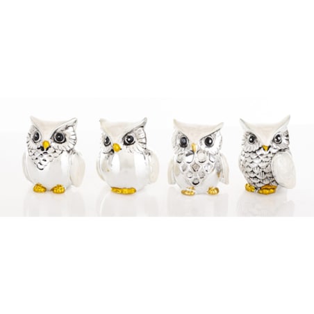 Dekoracja - figurki sówki 4 szt. 3,5x3x2,5 cm OWLS