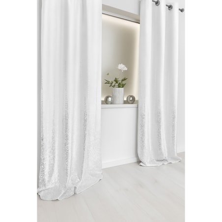 zasłona welurowa "srebrna mgła" 140x270 cm na taśmie biała