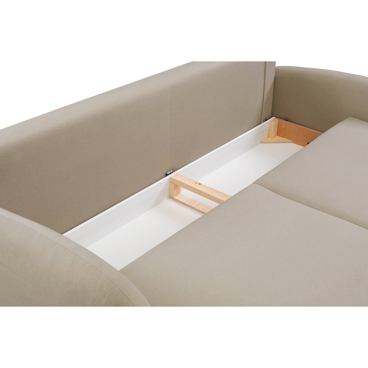 Nowoczesna sofa z funkcją spania SOFTI - cappuccino
