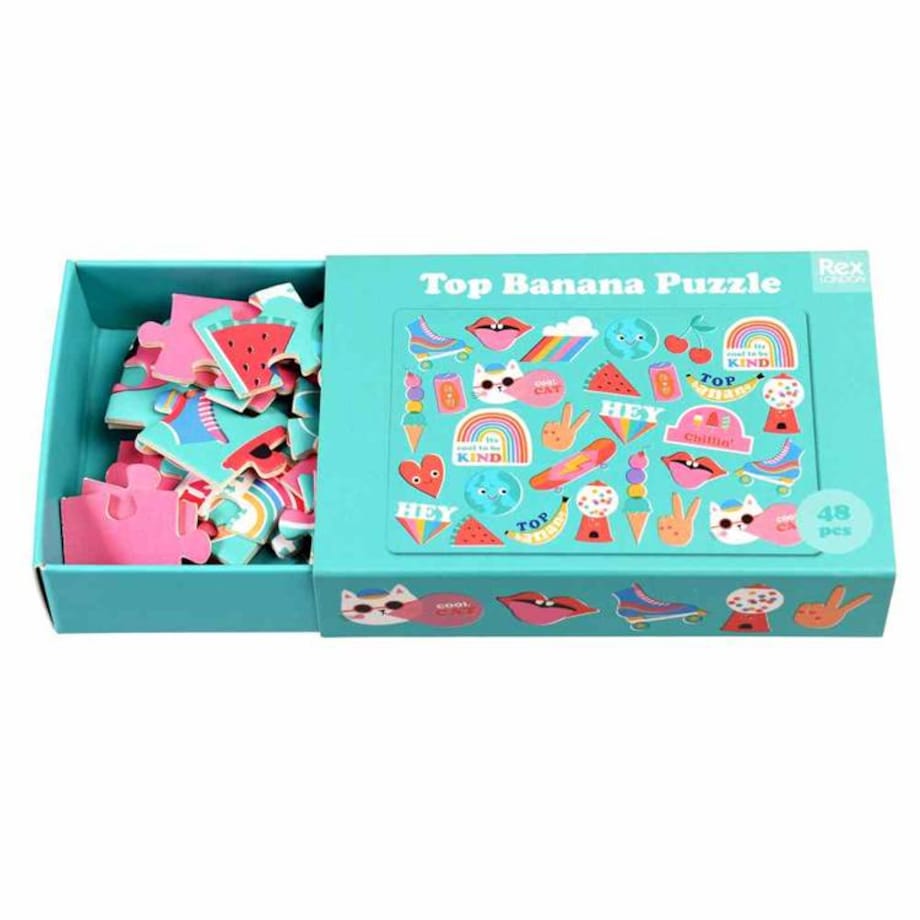 Mini Puzzle 48 elementów dla dzieci, Top Banana, Rex London