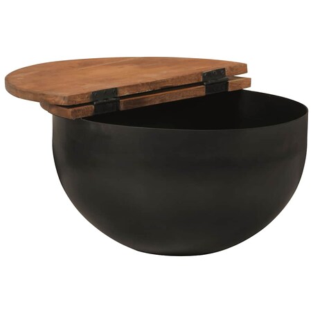 vidaXL Stolik kawowy, czarny, 50x27 cm, drewno z odzysku