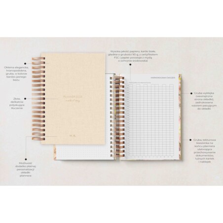 Planner dzienny na spirali 2025 – Arena Silente