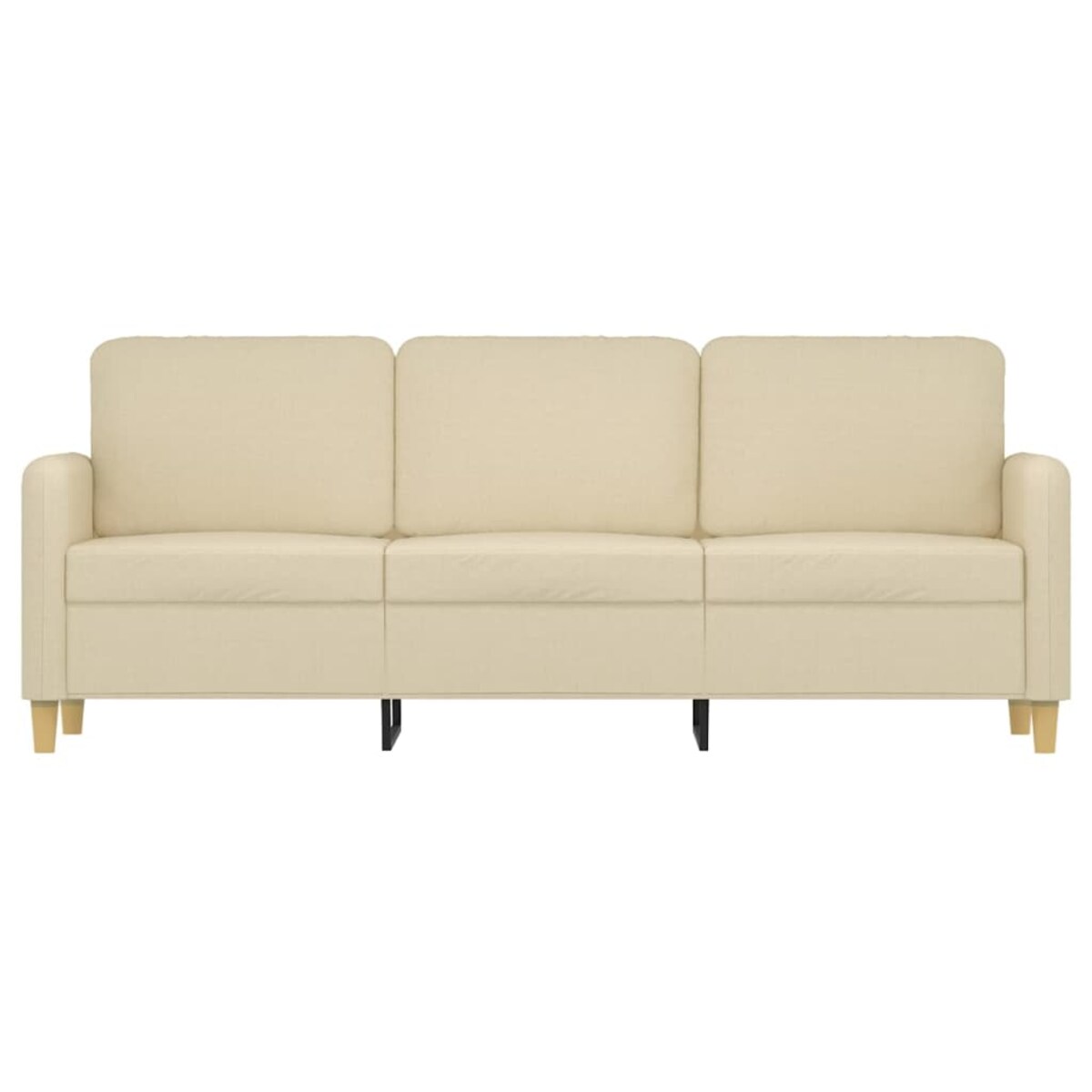 vidaXL 3-osobowa sofa, kremowa, 180 cm, tapicerowana tkaniną