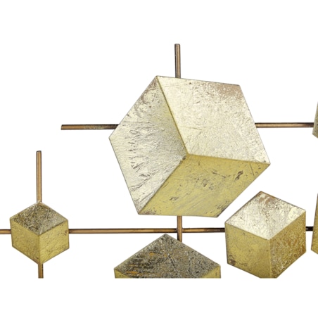 Dekoracja ścienna sześciany złote FLEROVIUM