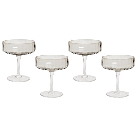Zestaw 4 pucharków do szampana QUARTZ 170 ml Szary