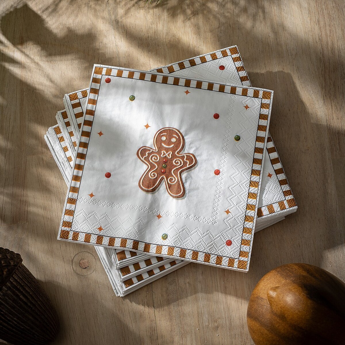 Serwetki świąteczne Cookie I 20 szt. boże narodzenie, święta, świąteczne, biały-brązowy, 16x16x3 cm