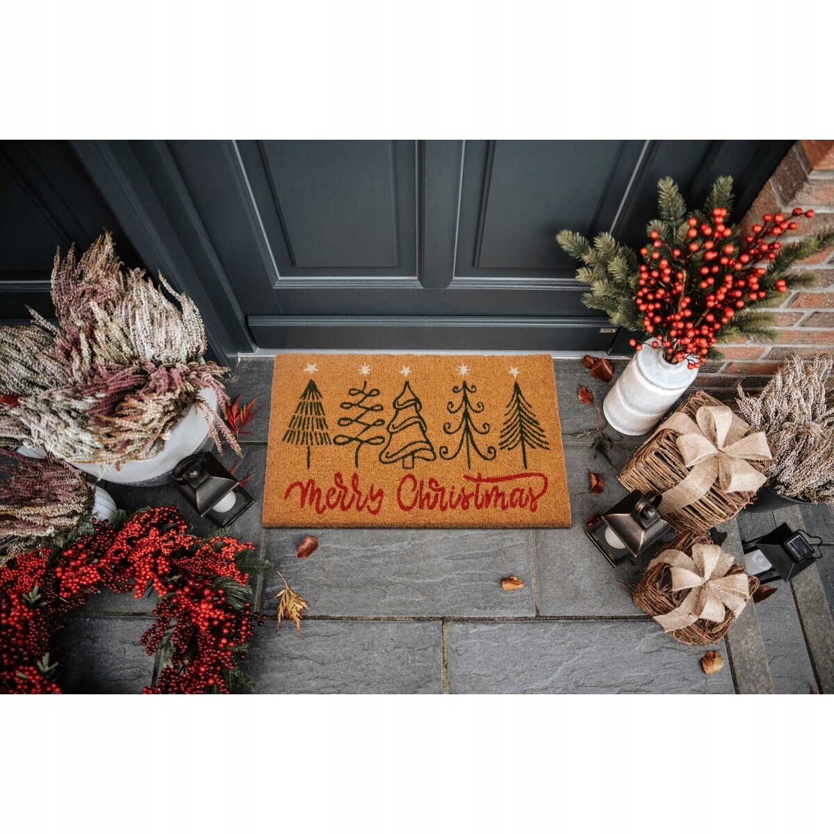 Gruba wycieraczka świąteczna 40x70cm MERRY CHRISTMAS, mata wejściowa