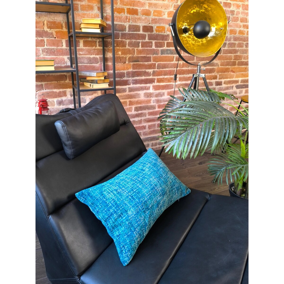 Niebieska - turkusowa poduszka dekoracyjna 60x40 Stella - melanż