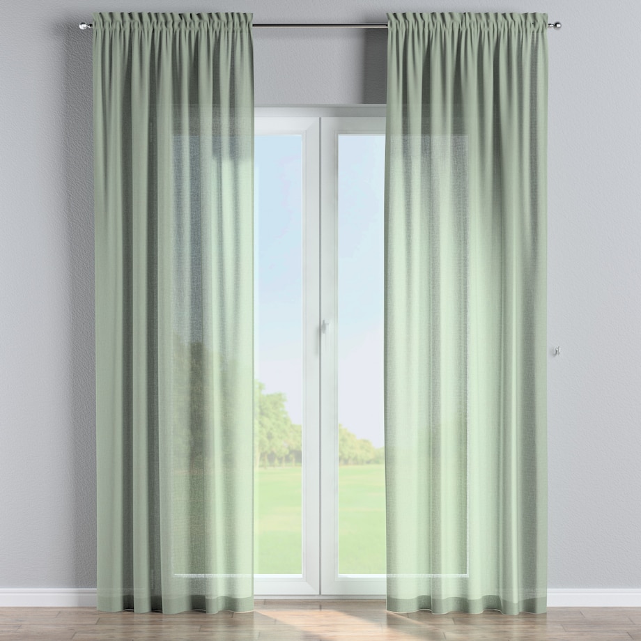 Zasłona na kanale z grzywką 1 szt. 130x245 eukaliptusowo zielony