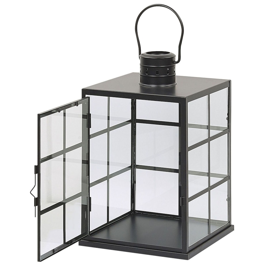 Lampion metalowy 33 cm czarny BINTAN