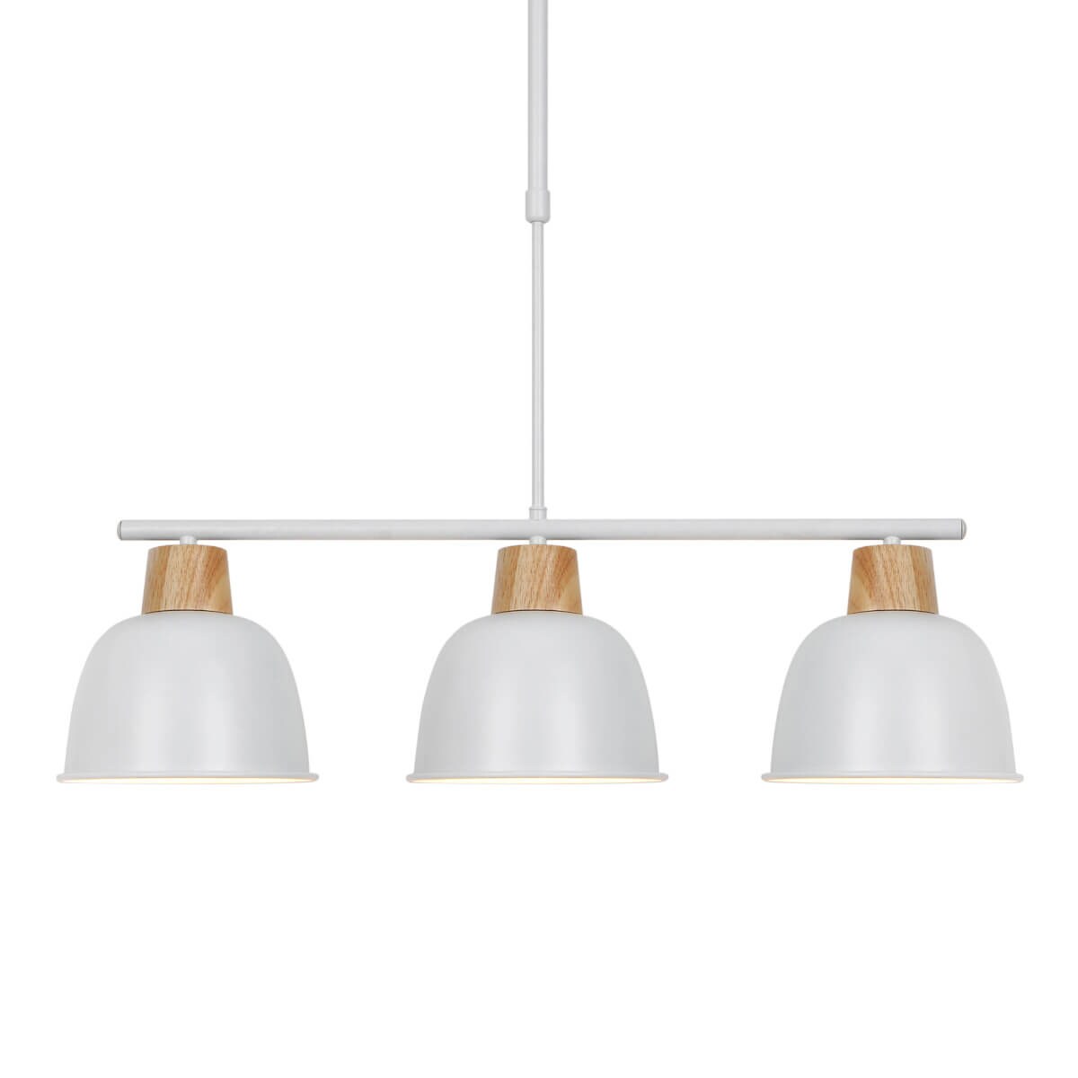 Wisząca lampa kopuła Orlo P21031M-3TUP Zumaline biały drewniany