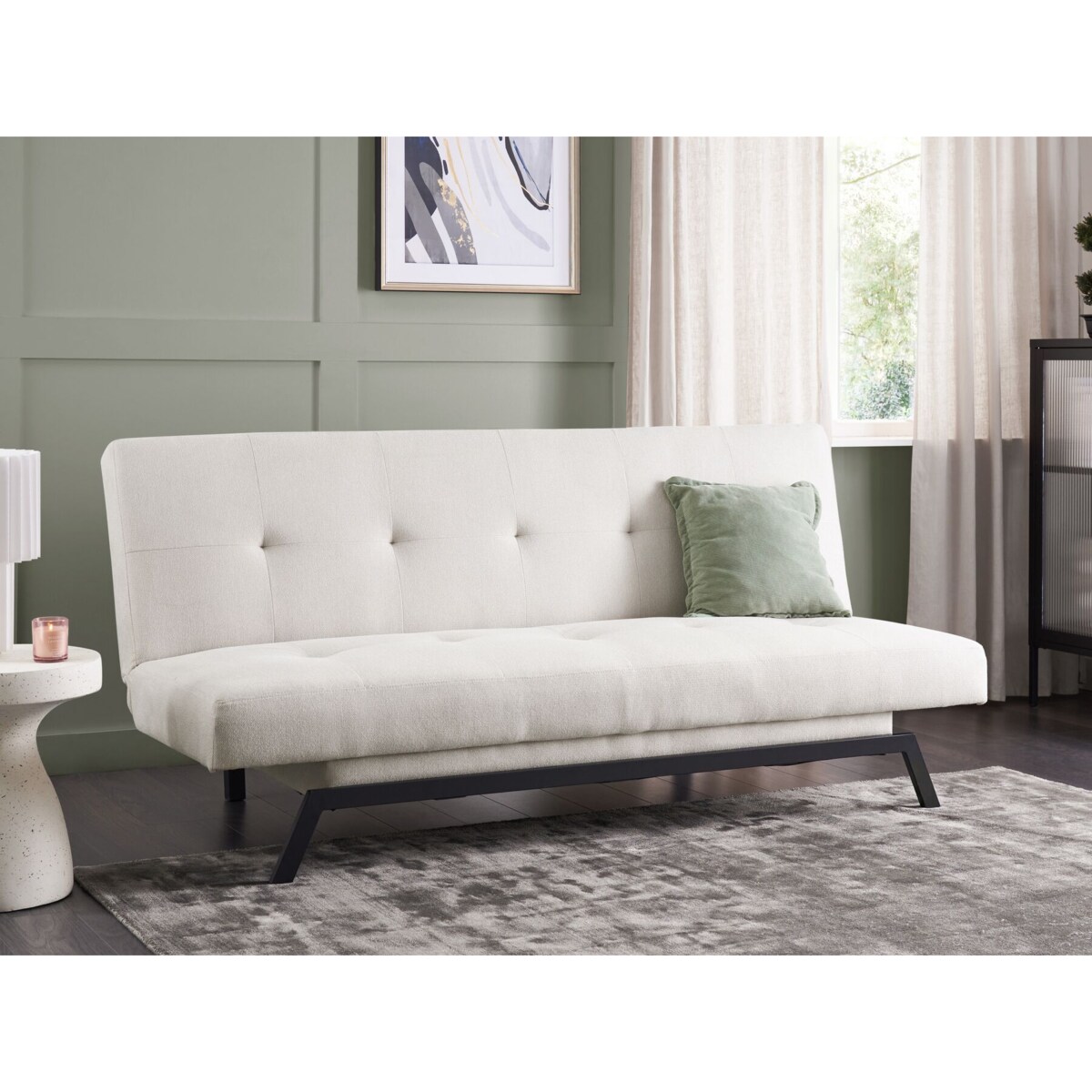 Sofa rozkładana biała LEEDS