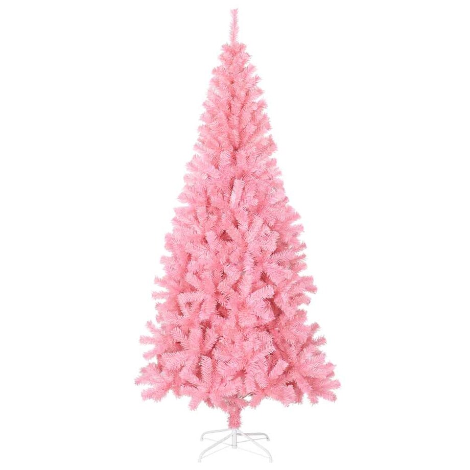 vidaXL Sztuczna choinka ze stojakiem, różowa, 210 cm, PVC