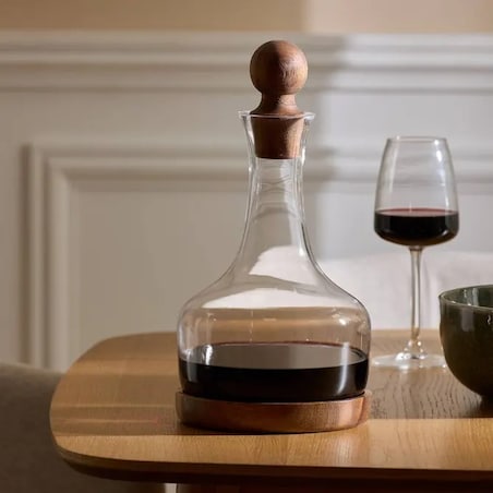 Karafka szklana z drewnianym korkiem 1,6 L, Jules