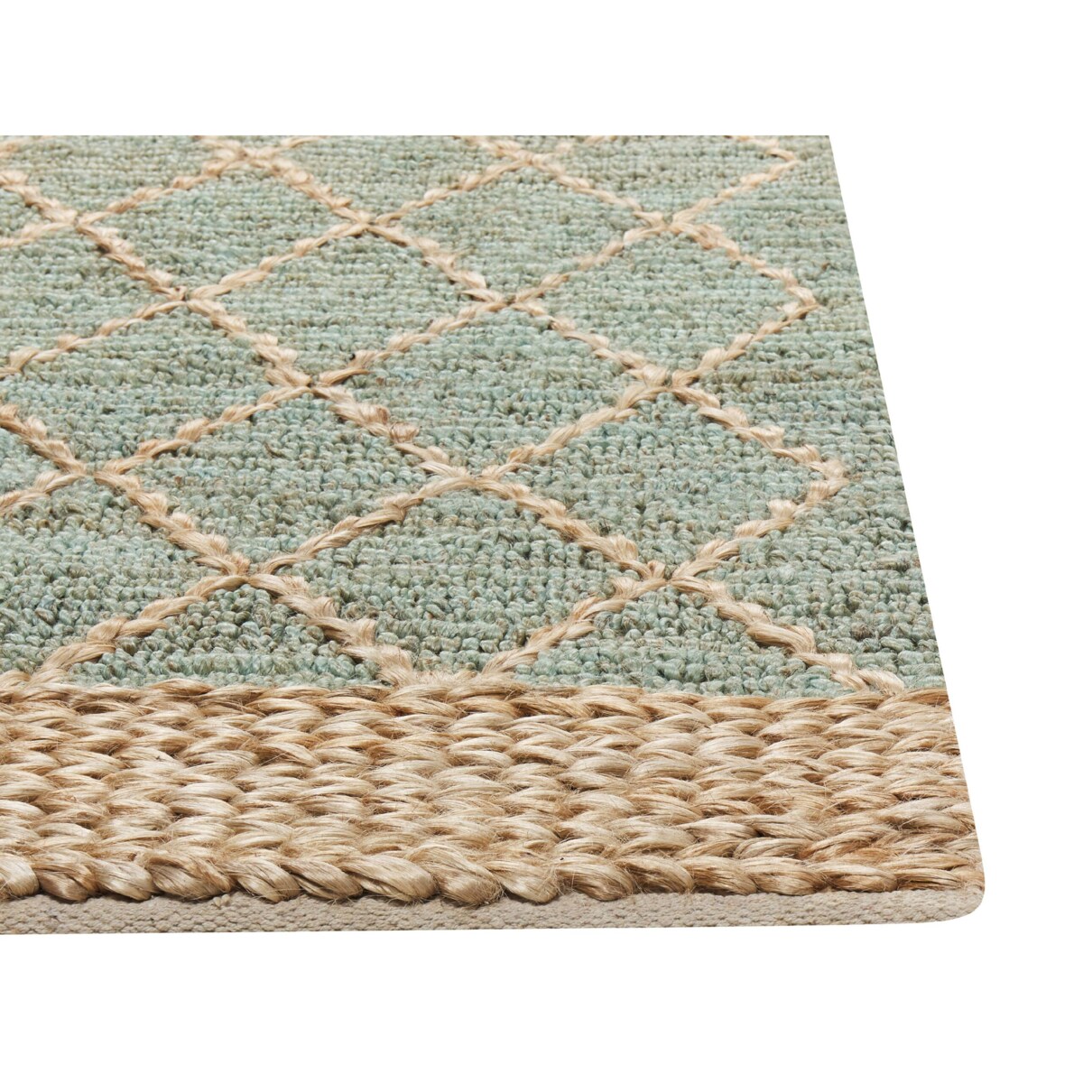 Dywan z juty 80 x 300 cm zielony z beżowym TELLIKAYA