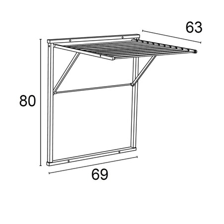 ARREDAMENTI KLEDY Naścienna suszarka na pranie - 80 x 69 cm, Biały