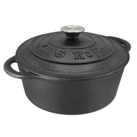 Garnek żeliwny na indukcję czarny 22cm 2.4L KINGHOFF