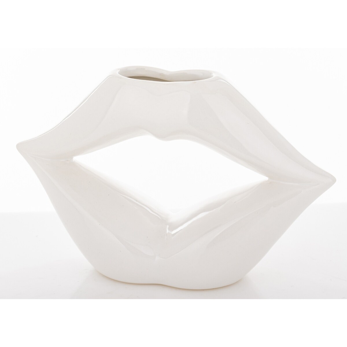 Wazon ceramiczny 13x20x6,5 cm USTA biały