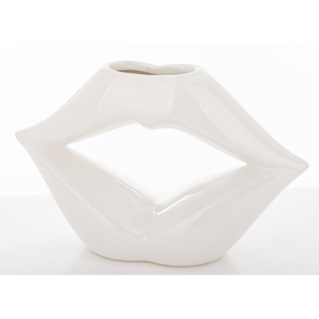 Wazon ceramiczny 13x20x6,5 cm USTA biały
