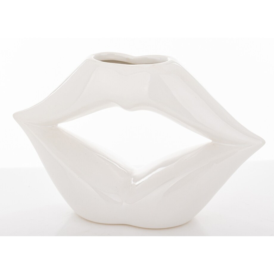 Wazon ceramiczny 13x20x6,5 cm USTA biały