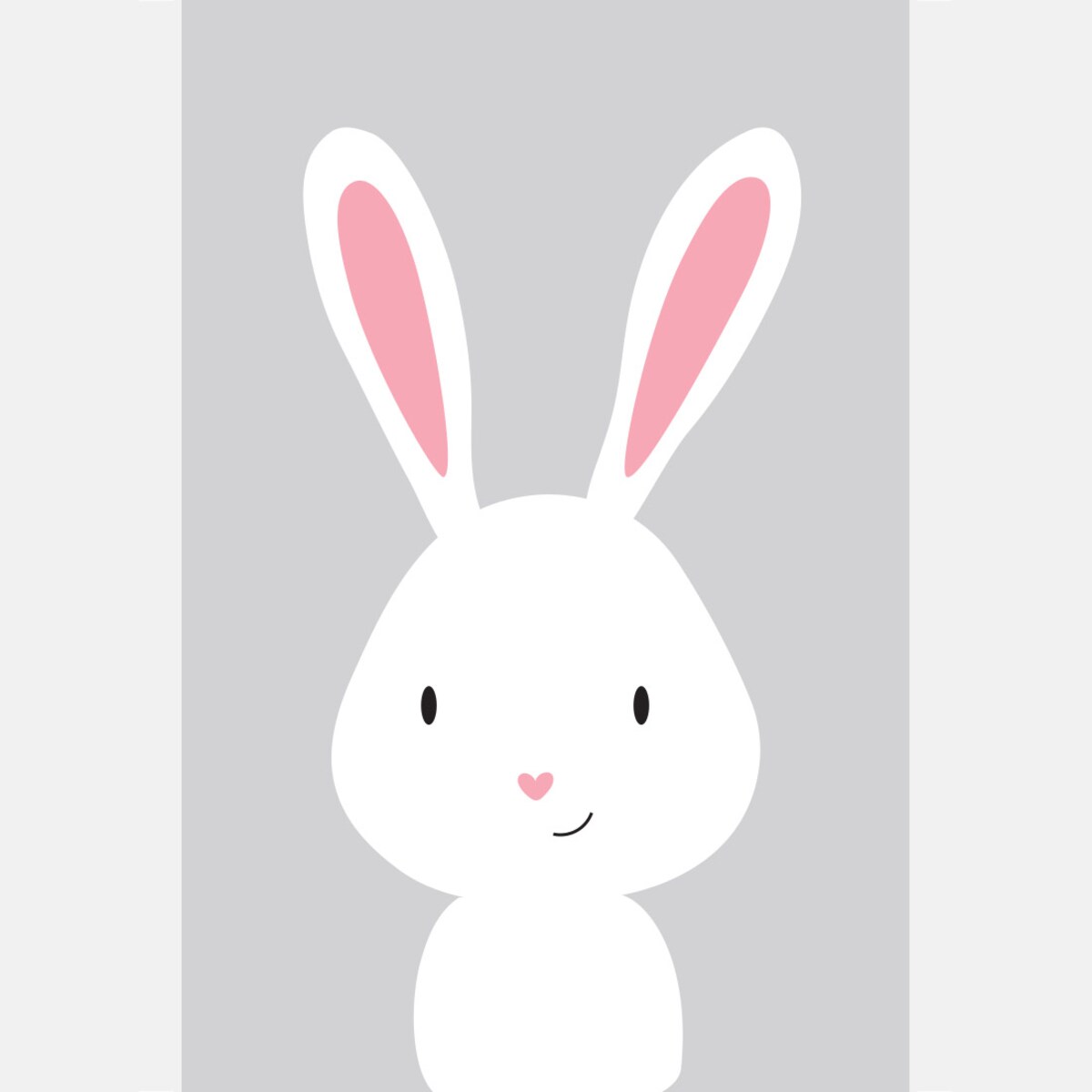 Plakat dla dzieci Królik szary 30x40