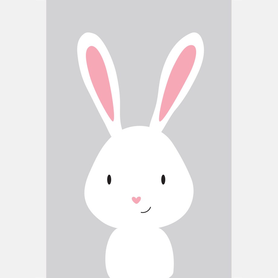 Plakat dla dzieci Królik szary 30x40
