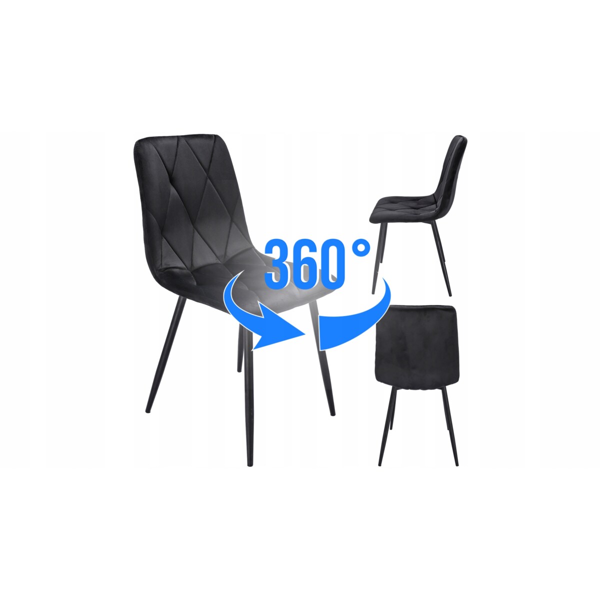 Krzesło PIADO czarne (zestaw nogi + śruby)