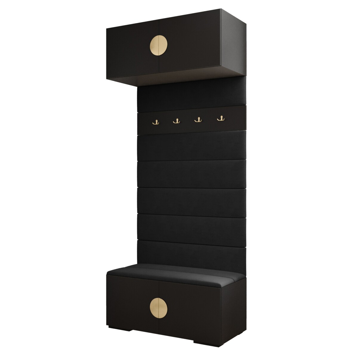 Garderoba do przedpokoju INOVA 3 czarny+złoty+manila18