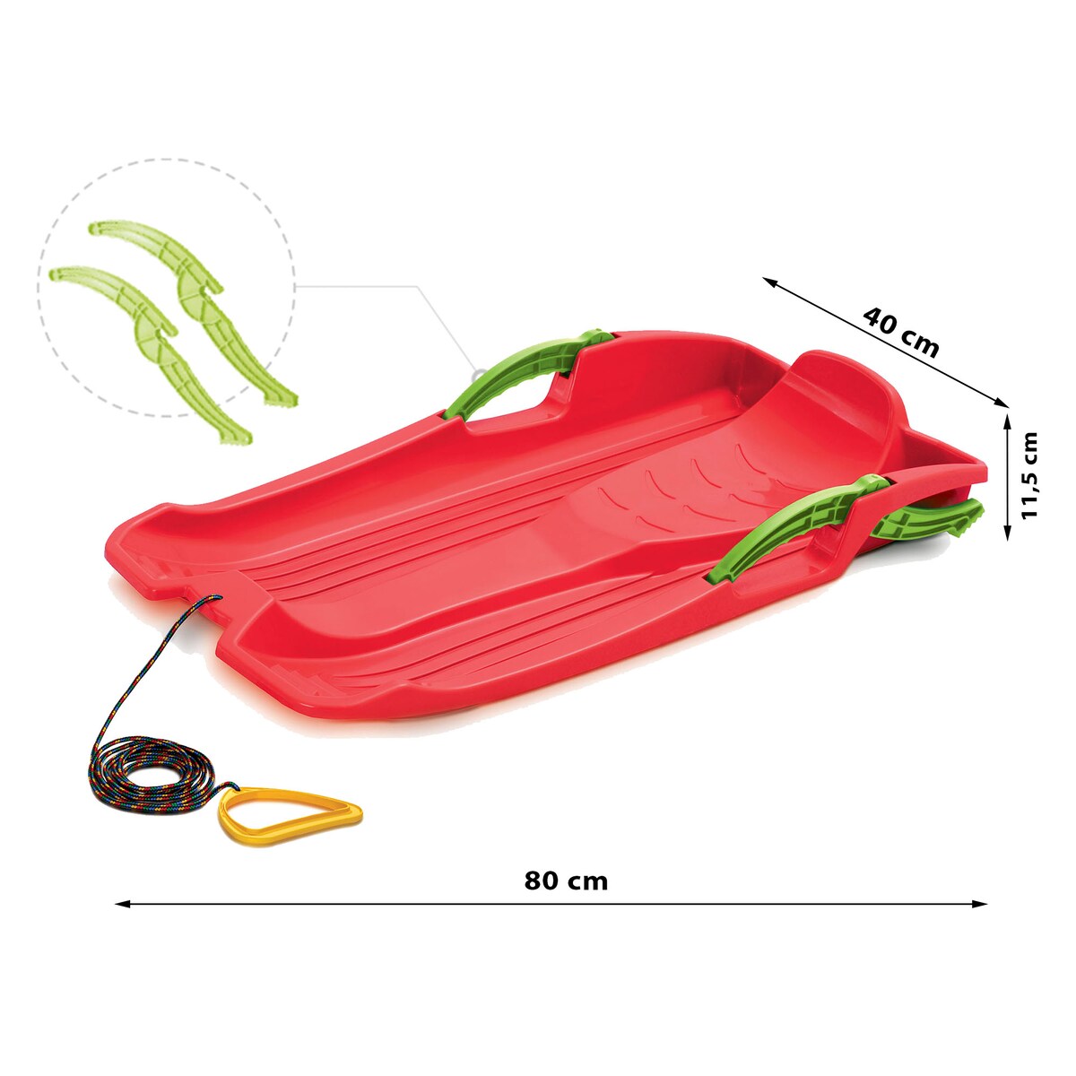 Sanki Bobslej Z Hamulcami Na Śnieg Hornet Ślizg Dla Dzieci Czerwone