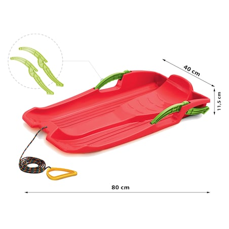 Sanki Bobslej Z Hamulcami Na Śnieg Hornet Ślizg Dla Dzieci Czerwone