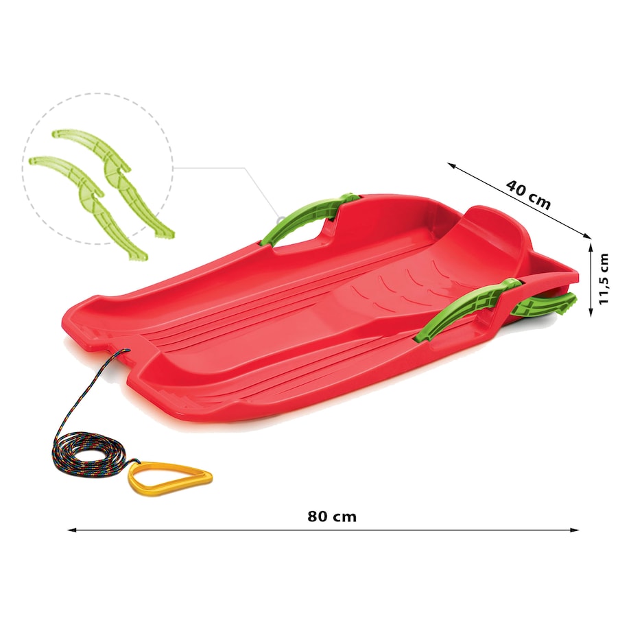 Sanki Bobslej Z Hamulcami Na Śnieg Hornet Ślizg Dla Dzieci Czerwone