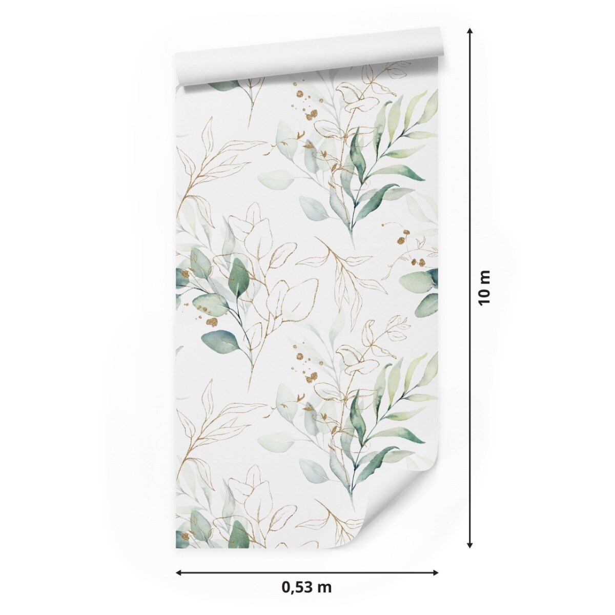 Tapeta Akwarelowe Liście Kwiaty